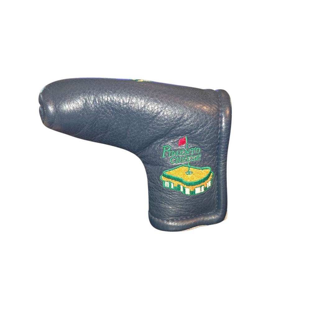 Eliott Bag Co Putter Cover Navy Masters Pimento Cheese Leather Blade Headcover